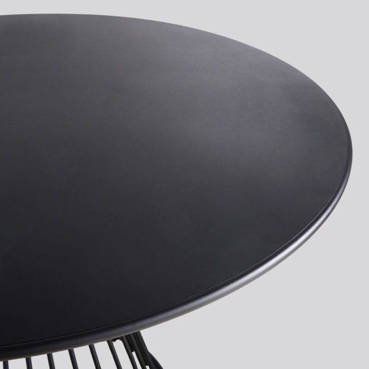 Maisons du Monde Meknes - Mesa redonda de jardín de metal negro mate para 4 personas D.121 Tienda de fábrica