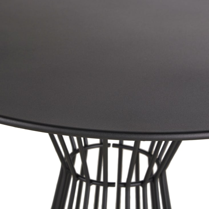 Maisons du Monde Meknes Business - Mesa redonda alta para jardín profesional de acero negro Ahorra y exporta