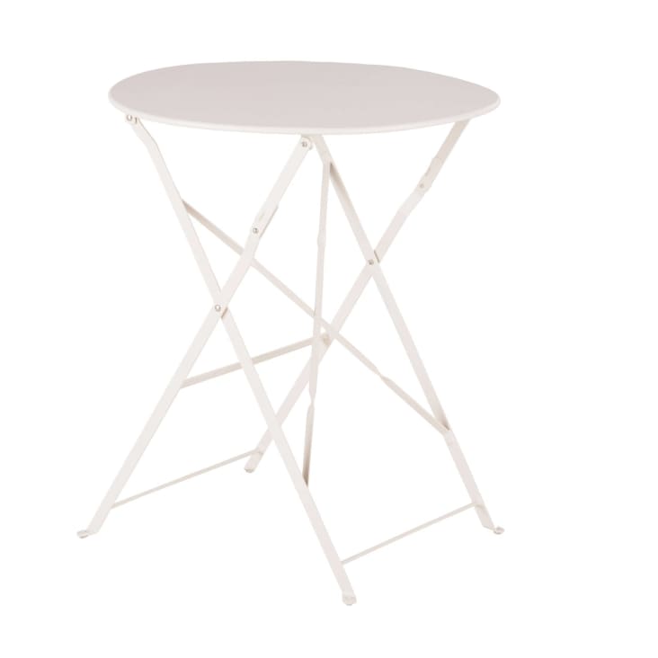 Maisons du Monde Guinguette - Mesa de jardín redonda plegable de acero para 2 personas D60 cm Última moda