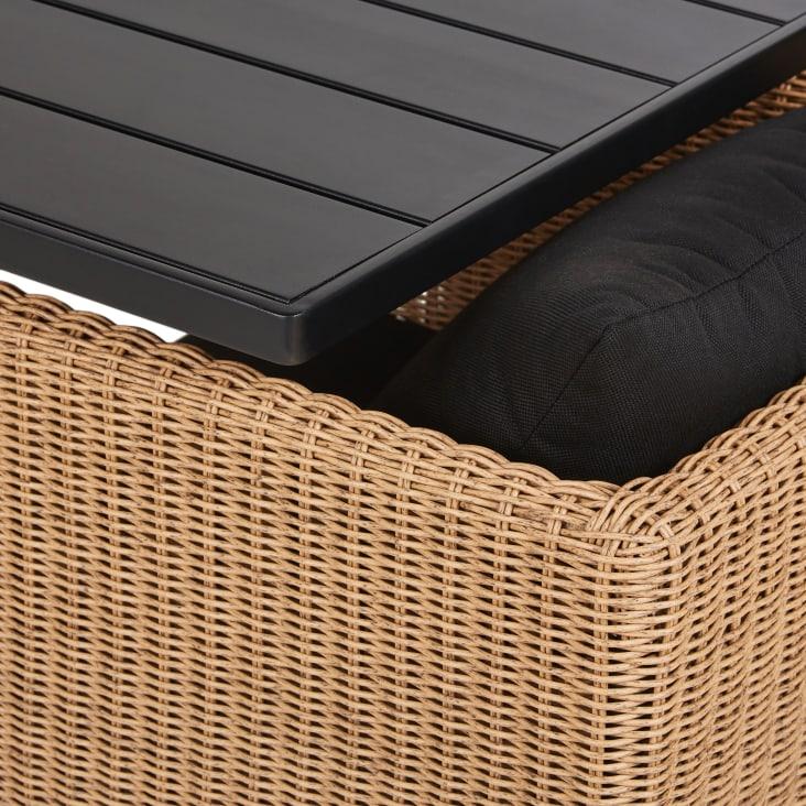 Maisons du Monde Iseo - Mesa y 4 sillas de jardín de acero y aluminio gris y resina beige Devoluciones gratuitas