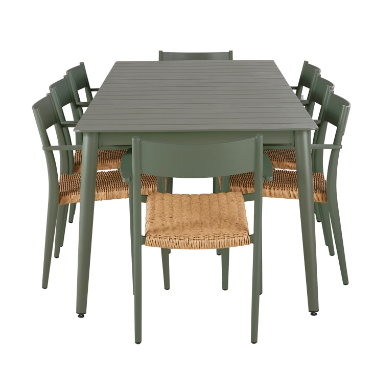 Maisons du Monde Lidy - Conjunto de mesa y 8 sillas de jardín de verde caqui y resina beige 2025