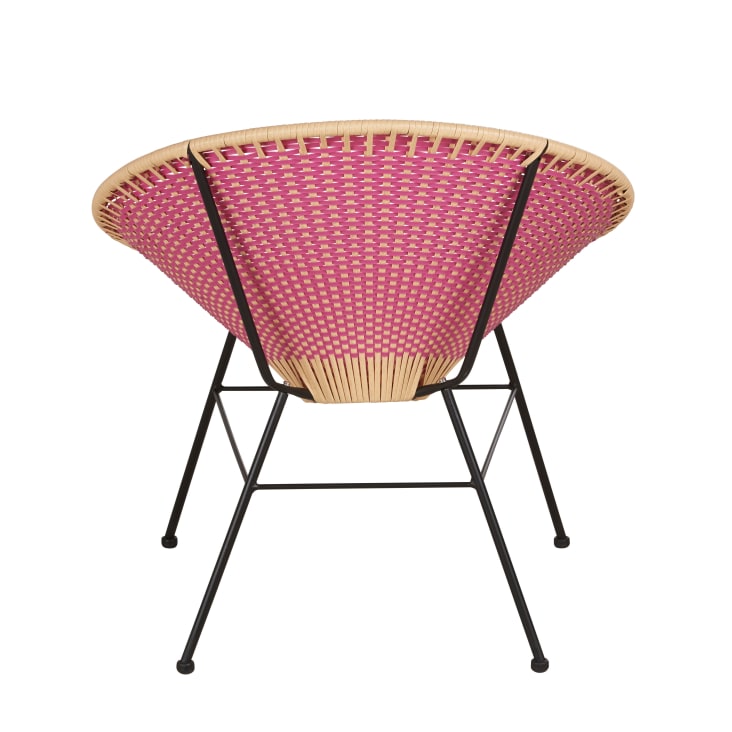 Maisons du Monde Cobie - Silla de jardín de acero negro y resina reciclada en rosa y beige Outlet online