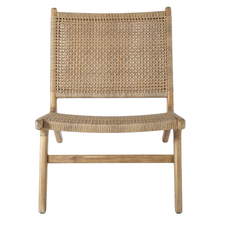 Maisons du Monde Nairobi - Sillón de jardín de resina trenzada y acacia maciza Ofertas