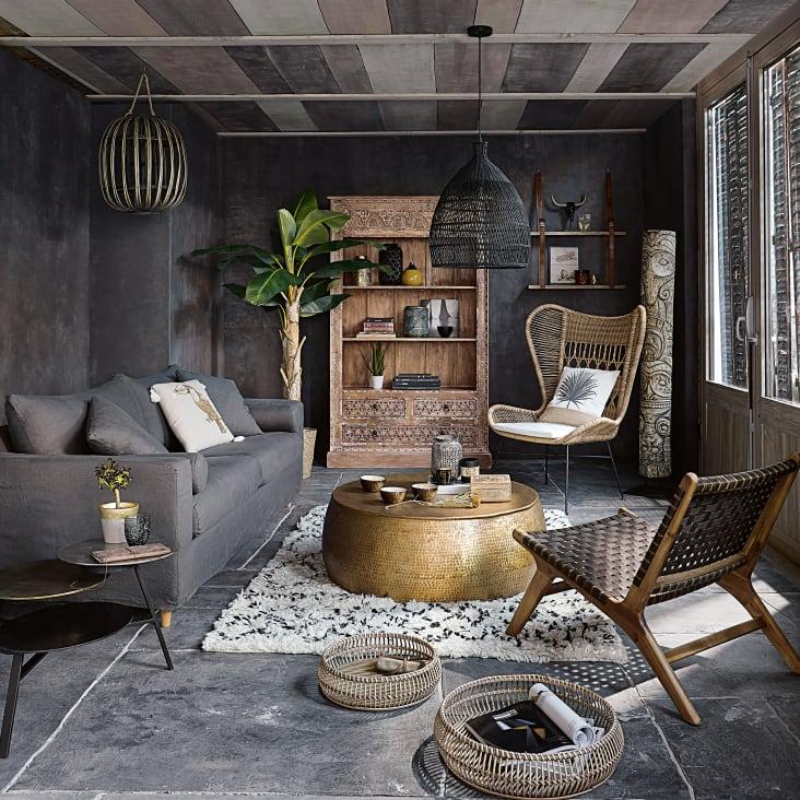 Maisons du Monde Nairobi - Silla de jardín de acacia maciza y resina trenzada Rebajas baratas