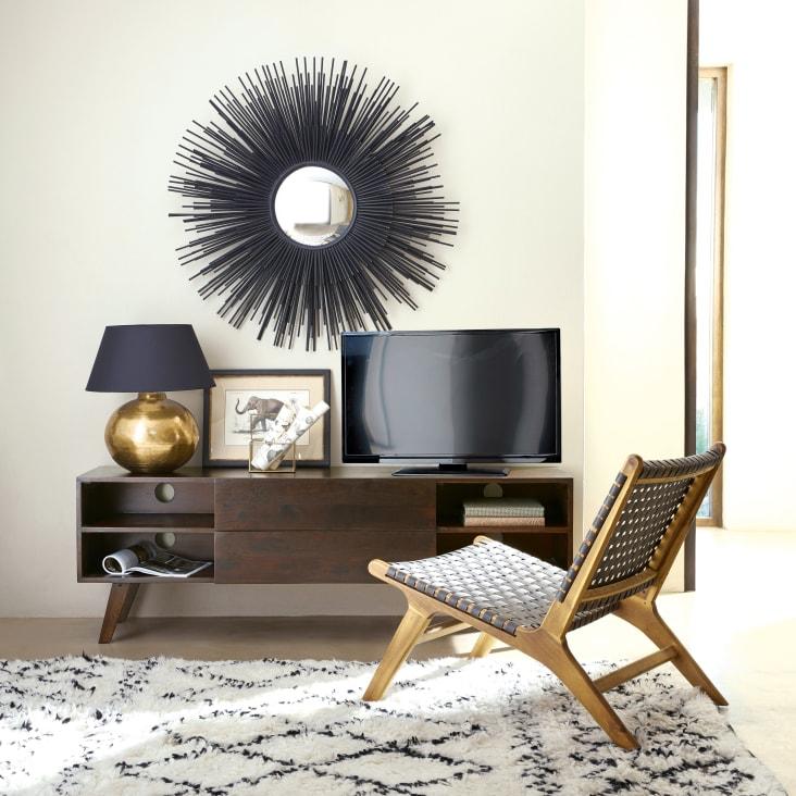 Maisons du Monde Nairobi - Silla de jardín de acacia maciza y resina trenzada Rebajas baratas