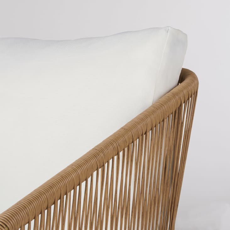 Maisons du Monde Arun - Sillón de jardín de resina beige y metal blanco Liquidación