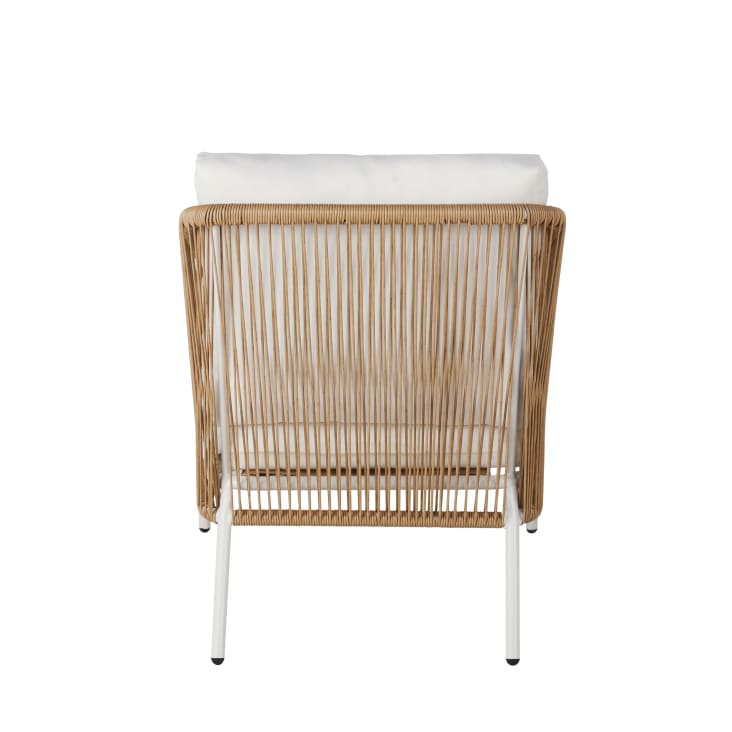 Maisons du Monde Arun - Sillón de jardín de resina beige y metal blanco Liquidación