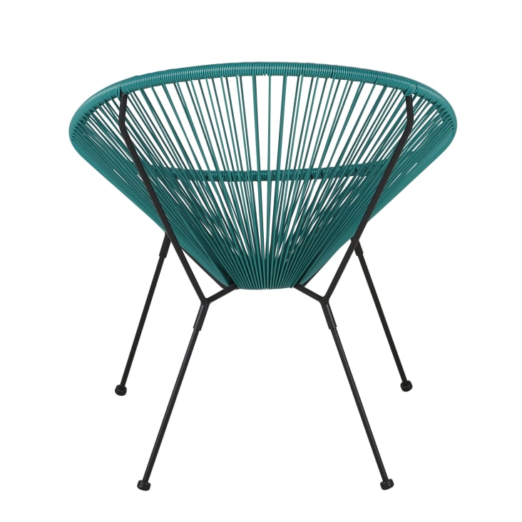Maisons du Monde Copacabana - Silla de exterior redonda de acero negro y resina color verde Mejor oferta