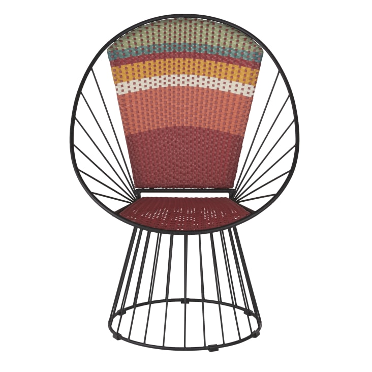 Maisons du Monde Marambaia - Sillón de jardín de resina trenzada multicolor y hierro negro Últimos 2 días