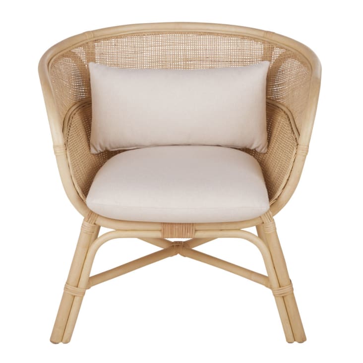 Maisons du Monde Marsa Business - Sillón profesional en color crudo y ratán beige Solo hoy