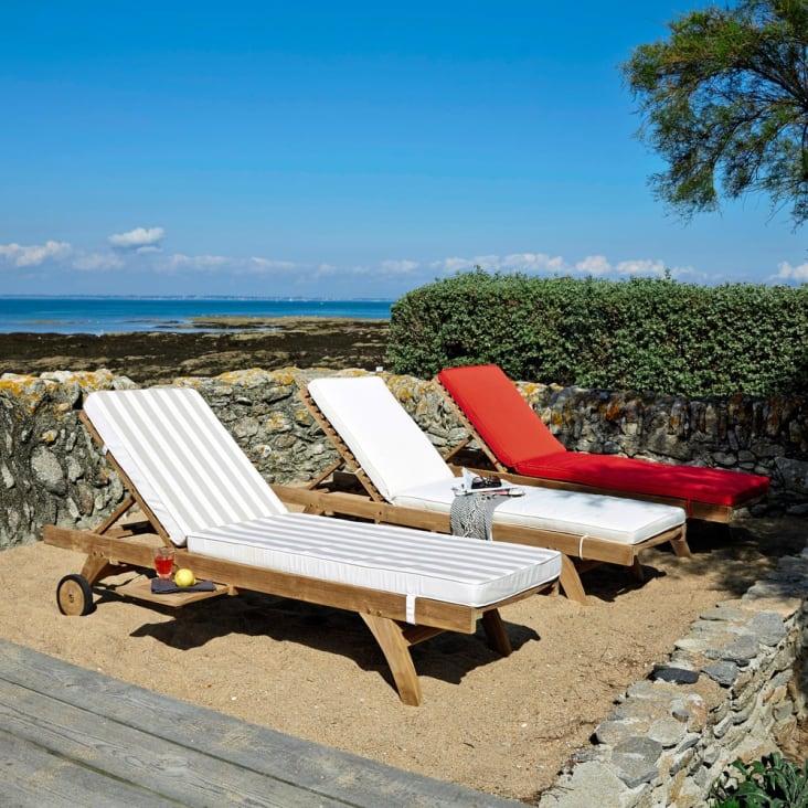 Maisons du Monde Oleron - Tumbona con ruedas de madera de teca maciza Oferta especial de fábrica