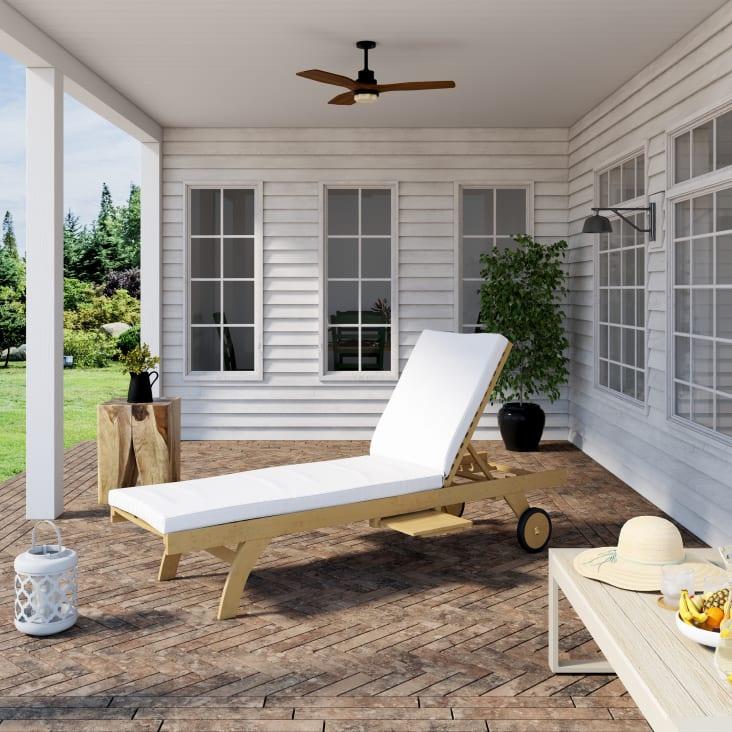 Maisons du Monde Oleron - Tumbona con ruedas de madera de teca maciza Oferta especial de fábrica