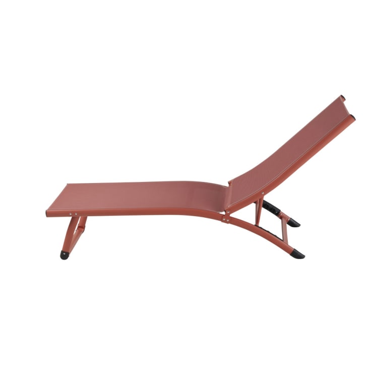 Maisons du Monde Hurghada - Tumbona de aluminio y tela plastificada terracota Solo queda un día