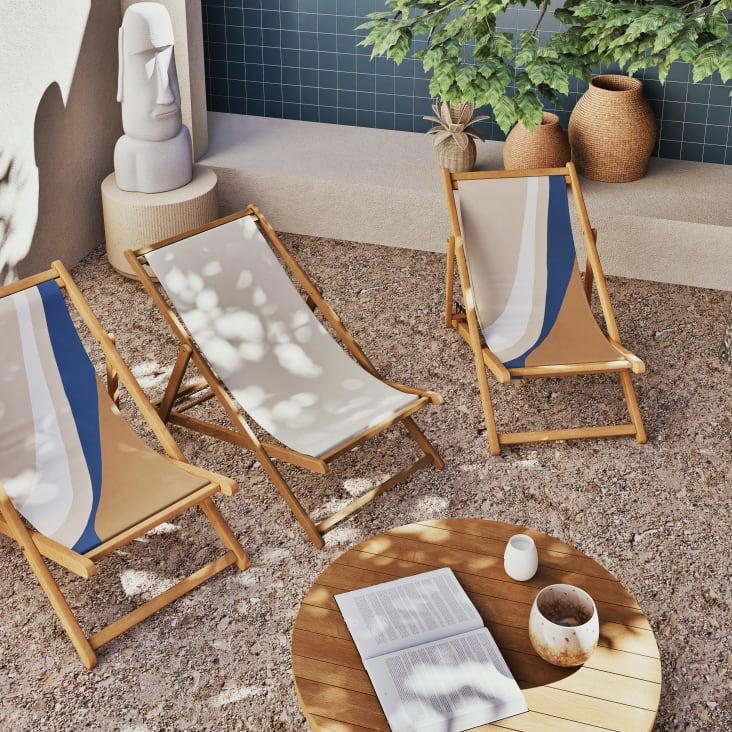 Maisons du Monde Panama - Tumbona/hamaca plegable crudo de eucalipto maciza Grandes descuentos