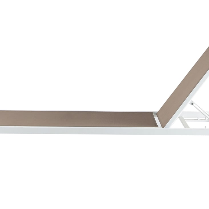 Maisons du Monde Hawai - Tumbona de aluminio blanca y tela plastificada topo Tienda de fábrica
