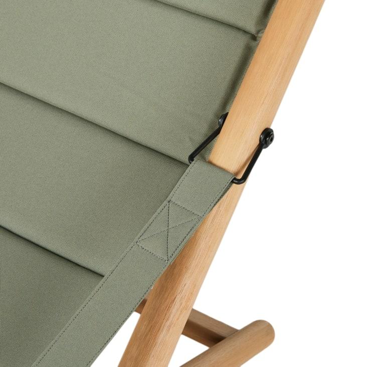 Maisons du Monde Varna - Hamaca de madera de eucalipto y poliéster reciclado verde caqui Limitado a 3 días