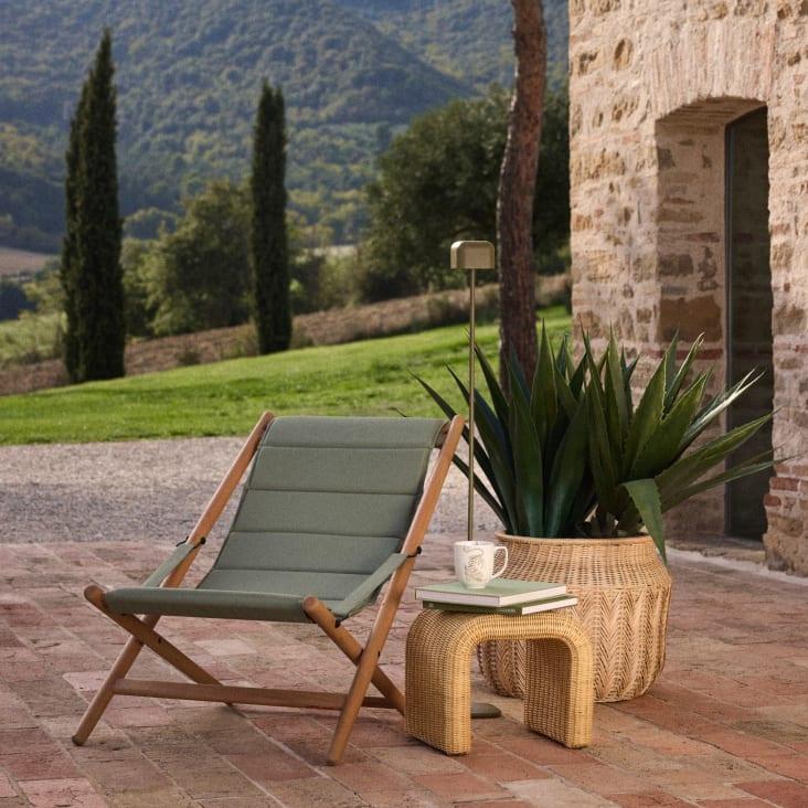 Maisons du Monde Varna - Hamaca de madera de eucalipto y poliéster reciclado verde caqui Limitado a 3 días