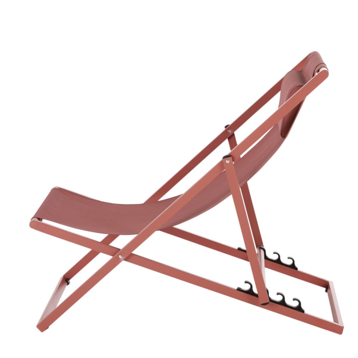 Maisons du Monde Split - Tumbona de acero y tela plastificada terracota En oferta
