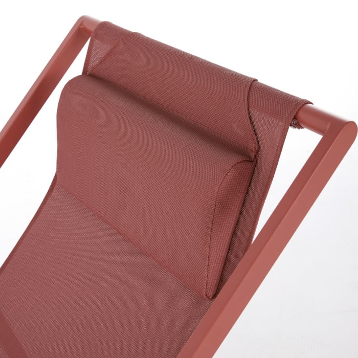 Maisons du Monde Split - Tumbona de acero y tela plastificada terracota En oferta