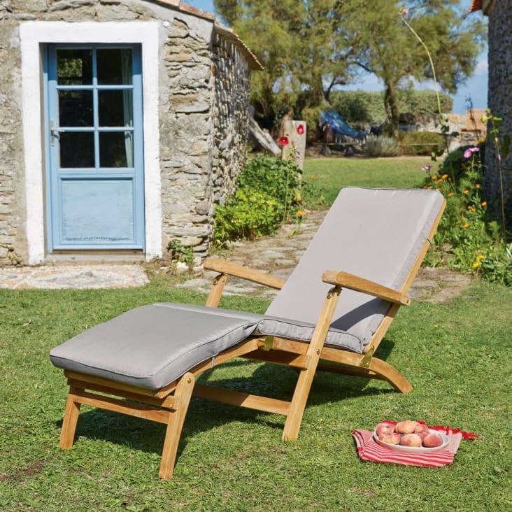 Maisons du Monde Oleron - Tumbona de madera de teca maciza Libre de impuestos