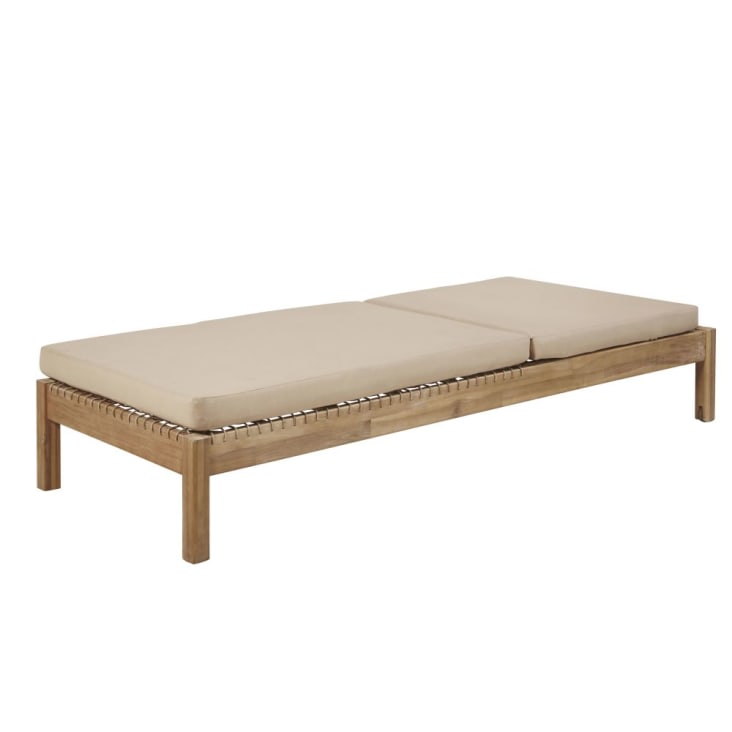 Maisons du Monde Maupiti - Hamaca de resina trenzada y tela marrón claro Ofertas especiales