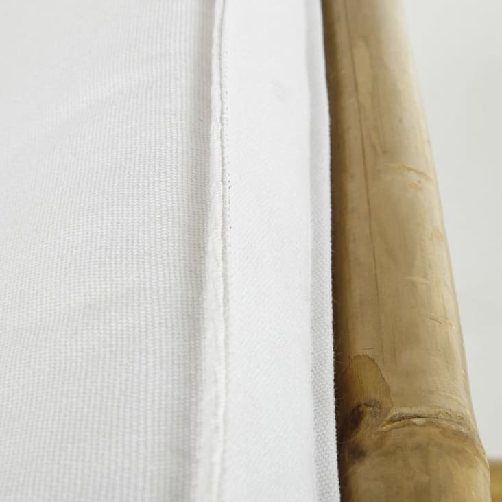 Maisons du Monde Robinson - Tumbona de bambú con tela color crudo Rebajas de fin de temporada