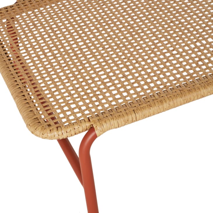 Maisons du Monde Lee Business - Tumbona para hoteles de acero terracota y resina reciclada beige Precio ultrabajo