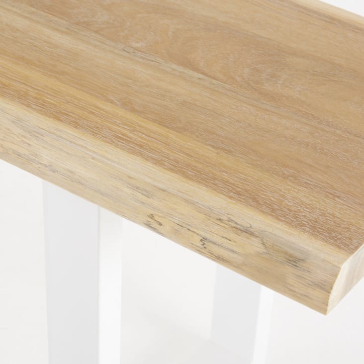 Maisons du Monde Pianosa - Banco de jardín de acacia maciza y acero blanco Devoluciones gratuitas