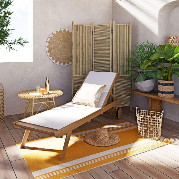 Maisons du Monde Luiana - Banco de jardín de teca maciza efecto veteado En línea