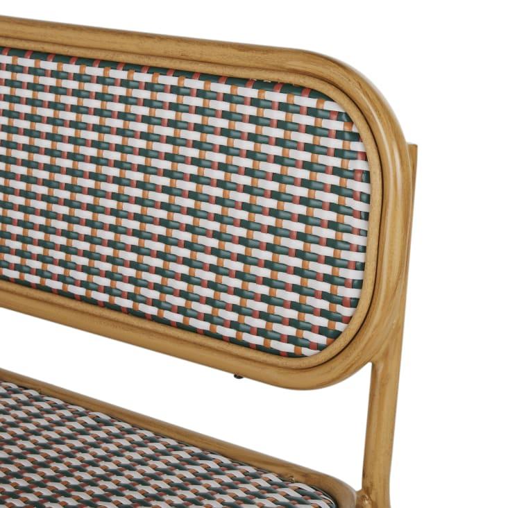 Maisons du Monde Choppy Business - Banco de comedor de exterior profesional de aluminio efecto madera y resina trenzada multicolor Outlet