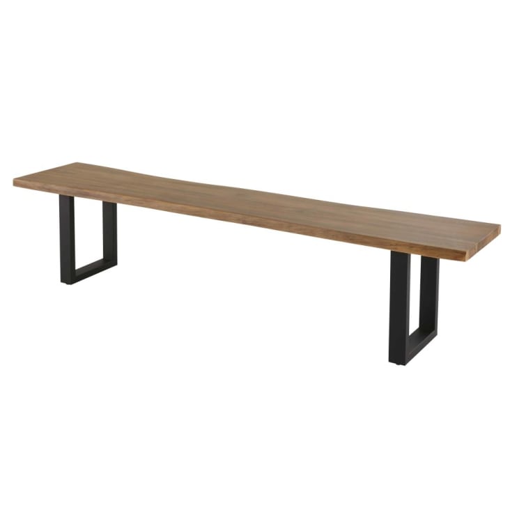 Maisons du Monde Pianosa - Banco de jardín de acero macizo y acero negro Outlet online