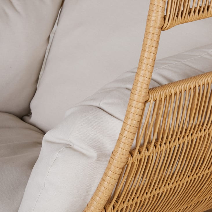 Maisons du Monde Cerese - Sillón colgante exterior de resina efecto ratán con cojín crudo En oferta