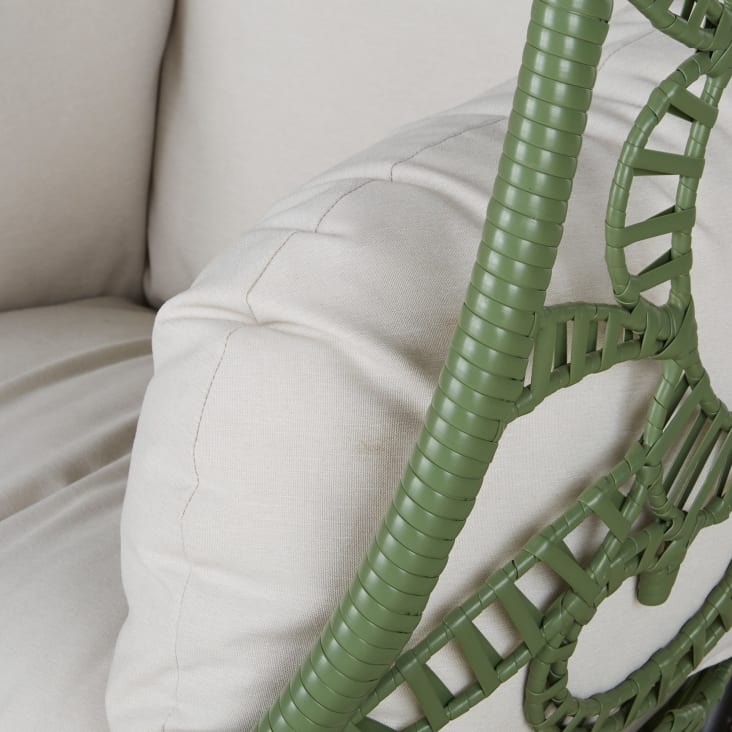 Maisons du Monde Boayana - Sillón colgante exterior de resina verde con cojín crudo Gran oferta