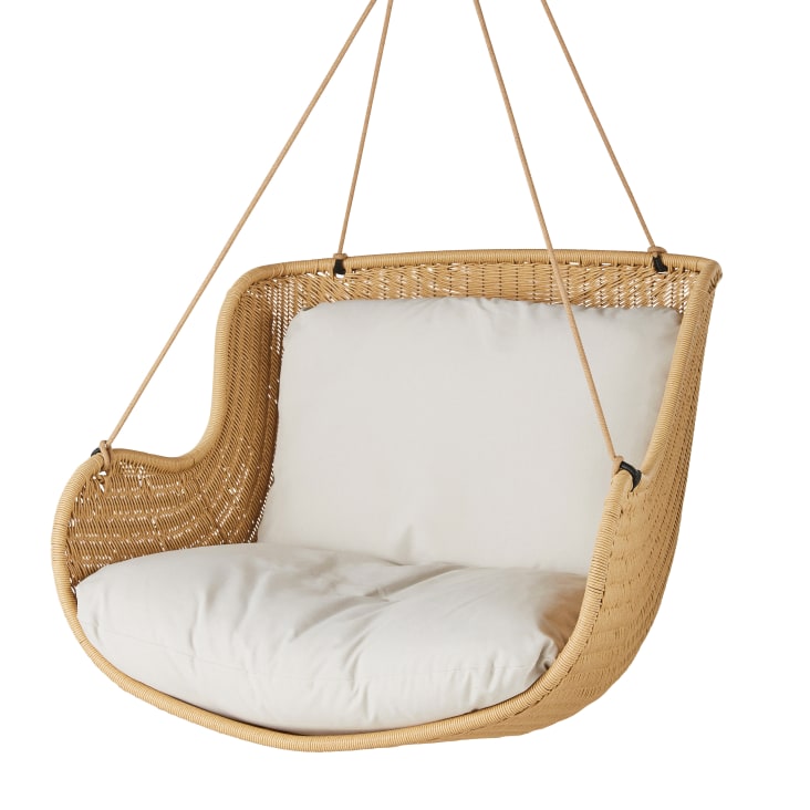 Maisons du Monde Malva - Sillón colgante de exterior de resina y cojín blanco Rebajas de fábrica