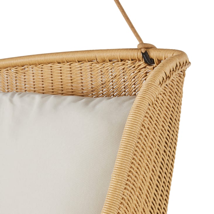 Maisons du Monde Malva - Sillón colgante de exterior de resina y cojín blanco Rebajas de fábrica