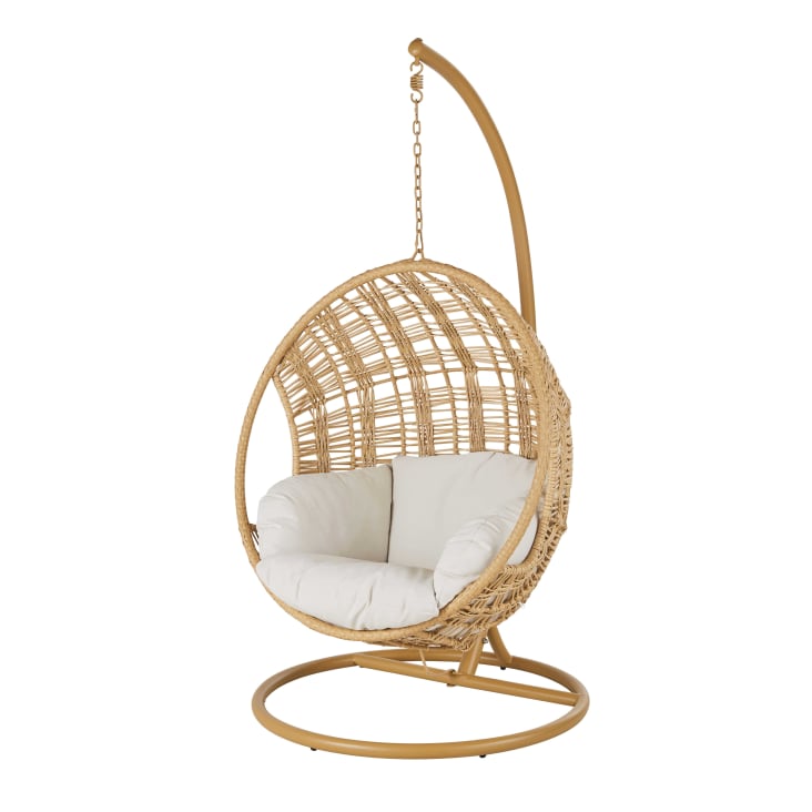 Maisons du Monde Parma - Sillón colgante de exterior de resina y cojín color crudo Los más vendidos