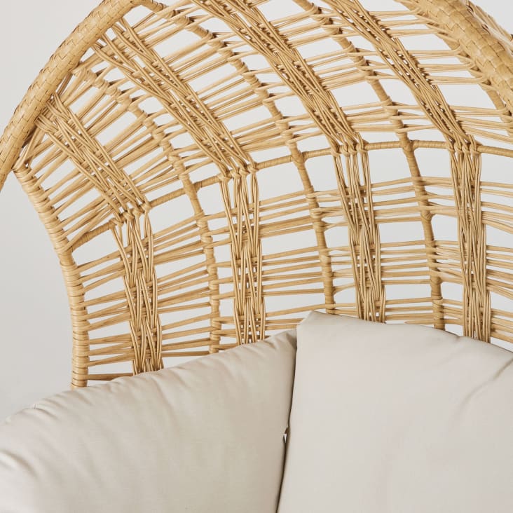 Maisons du Monde Parma - Sillón colgante de exterior de resina y cojín color crudo Los más vendidos