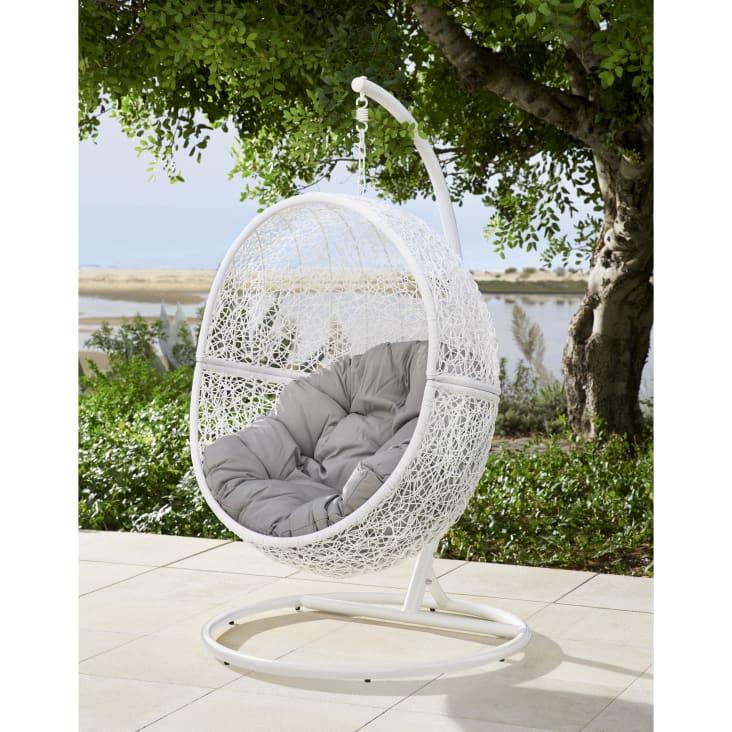 Maisons du Monde Cebu - Pie para sillón colgante de metal blanco Descuento