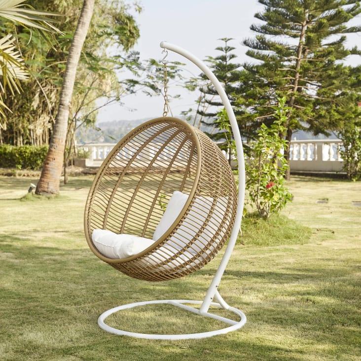 Maisons du Monde Cebu - Pie para sillón colgante de metal blanco Descuento