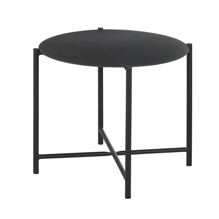 Maisons du Monde Calum - Mesa baja redonda de exterior de acero negro D. 54 Liquidación
