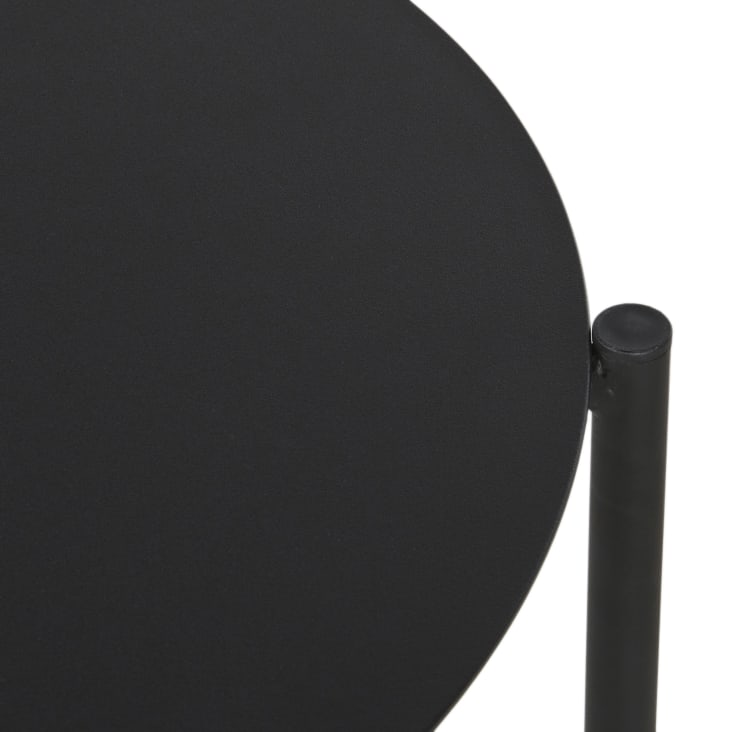 Maisons du Monde Calum - Mesa baja redonda de exterior de acero negro D. 54 Liquidación