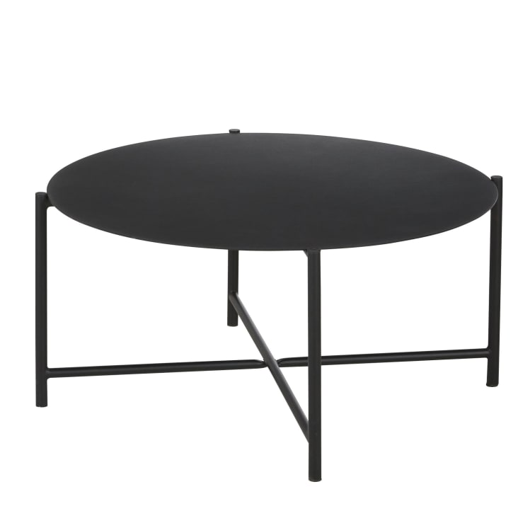 Maisons du Monde Calum - Mesa baja redonda de exterior de acero negro D. 74 Mejor oferta