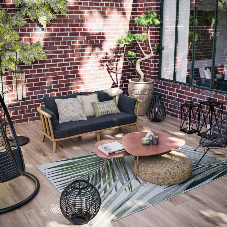 Maisons du Monde Humpa - Mesas apilables de jardín de metal terracota mate Envío gratis