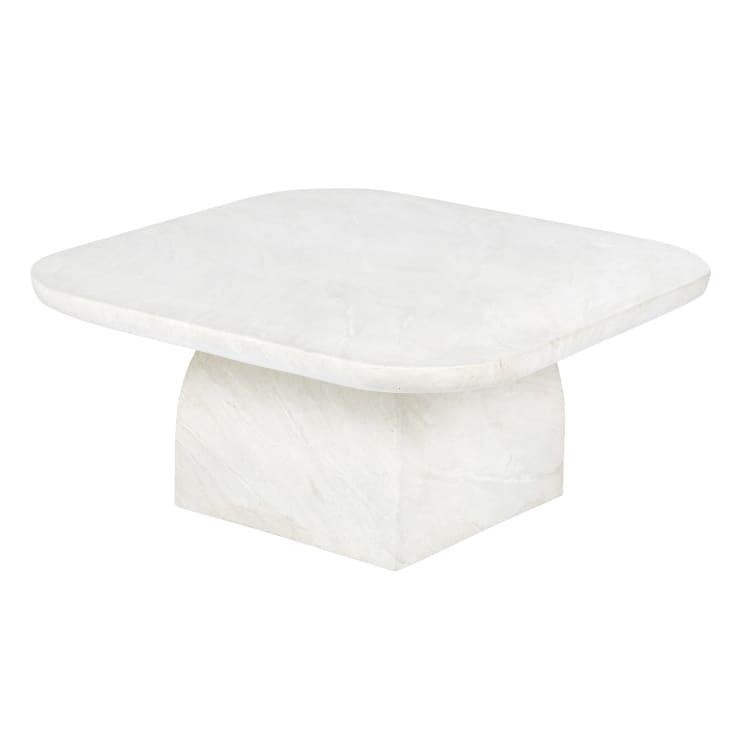 Maisons du Monde Cyrielle - Mesa baja de exterior de travertino efecto hormigón beige COMPRAR AHORA