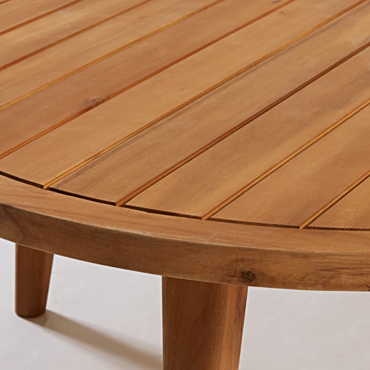Maisons du Monde Noumea - Mesa de centro de jardín redonda de madera de acacia maciza Precio de fábrica