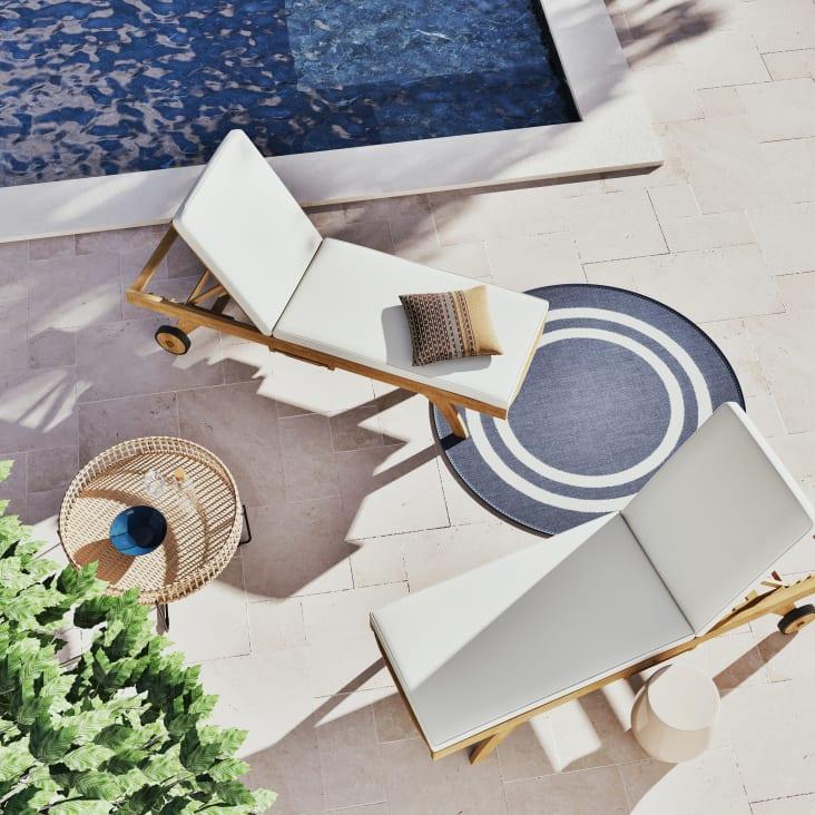 Maisons du Monde Tanglao - Mesa baja redonda de jardín de resina imitación a mimbre Promoción por tiempo limitado