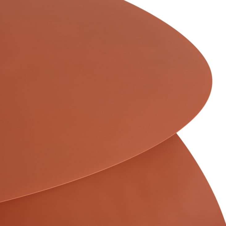 Maisons du Monde Lumpa - Set de 2 mesas de jardín apilables de acero color terracota Promoción trimestral