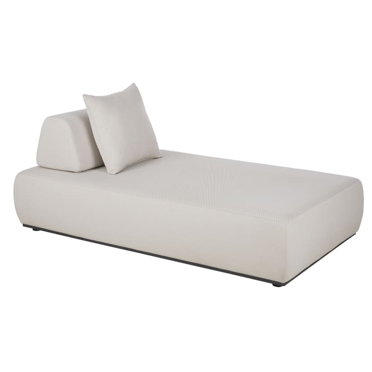Maisons du Monde Lazaro - Chaise longue de exterior de fibra de poliolefina gris perlado Limitado a 3 días