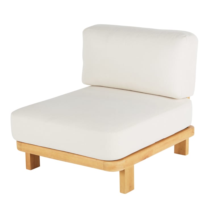 Maisons du Monde Nalya Business - Módulos para sofá profesionales de exterior de madera de eucalipto y poliéster reciclado color crudo (x2) Libre de impuestos