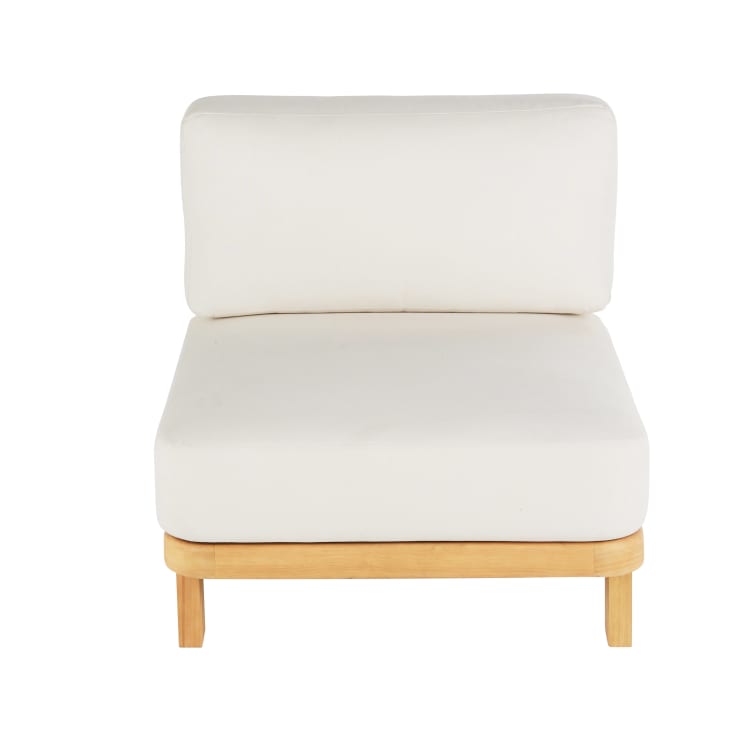 Maisons du Monde Nalya Business - Módulos para sofá profesionales de exterior de madera de eucalipto y poliéster reciclado color crudo (x2) Libre de impuestos